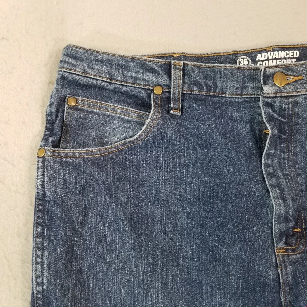 Wrangler jeans men's 40 x 30 Advanced Comfort slim straight Blue denim pants